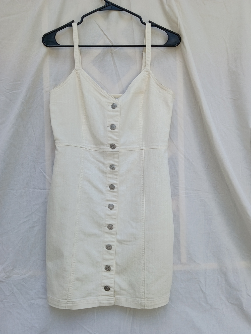 Forever 21 Ivory Button-Front Mini Dress